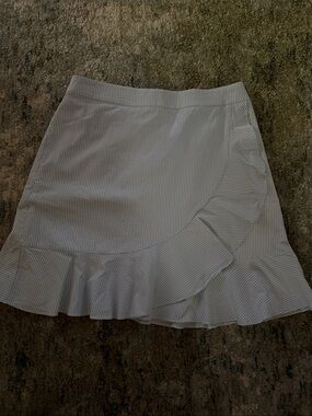 Southern Tide Women’s Light Blue Stripe Ruffle Hem Skirt
